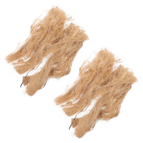 2 Packs Jute Silk Fire Starter Tool for Backpacking Survival Brown