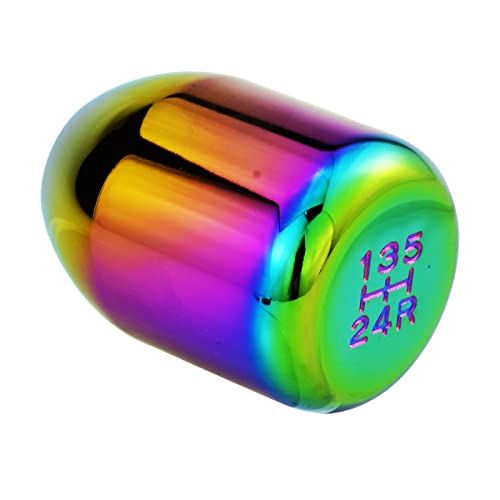 Temzzer 5 Speed Shift Knob Polished Alloy Gear Stick Shifter Head Fit For Most Manual Automotive Vehicles (Colorful) #TOP5