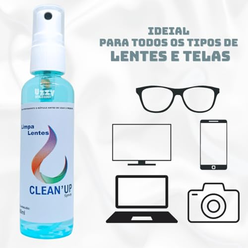KIT 2 LIMPA LENTES E TELAS 120ML MULTIUSO TV COMPUTADOR CELULAR ÓCULOS
