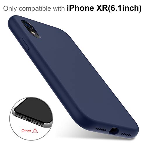Deenakin Compatible With Iphone Xr Case With Screen Protector,Soft Flexible Silicone Gel Rubber Bumper Cover,Slim Fit Shockproof Protective Phone Case For Iphone Xr Dark Blue #TOP4