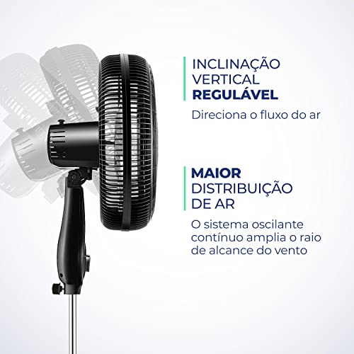 Ventilador Coluna Mondial 220V, 40cm, 6 pás, Turbo - VT-40C-NB