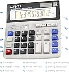 Standard Function Handheld Electronics Desktop Business Calculators, Big Button 12 Digit Large LCD Display, Solar Battery Dual Power,Handheld for Daily and Basic Office