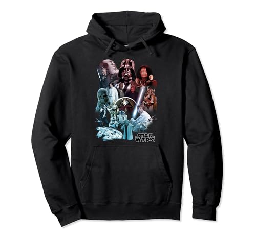 Sweat à capuche Star Wars avec collage de personnages du côté lumineux et obscur