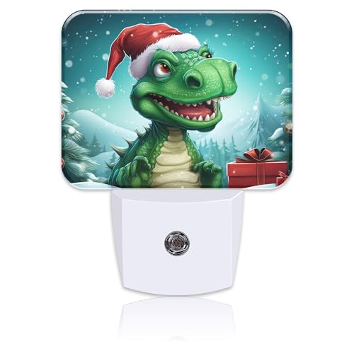 Image of Chrismas Night Light for Kids Girls Boys, Cute Christmas Dinosaur LED Night Light Plug into Wall with Dusk to Dawn Sensor for Room, Hallway, Kitchen, Bathroom, Stairs Decor