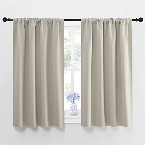 NICETOWN Blackout Curtains for Living Curtains, Room Darkening Window Curtain Panels, Easy-Care Solid Thermal Insulated Draperies/Drapes for Daughter