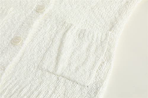 Girls Button Down Cardigans Knit Long-Sleeved Sweater with Pockets Casual Cute Coat Size 4-15 Years4