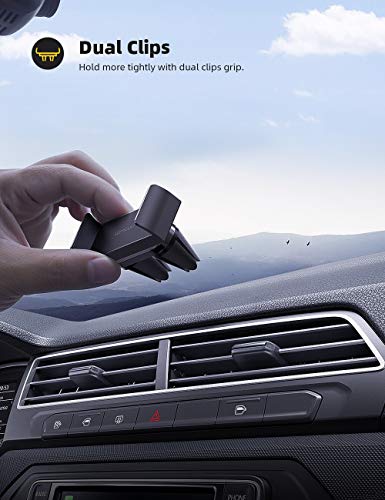 Lamicall Car Vent Phone Mount - Air Vent Clip Holder, Universal Stand Hands Free Cradle Compatible With Cell Phone 14 13 12 Mini 11 Pro Xs Max Xr X 8 7 6 6S Plus Se Smartphones Black #TOP3