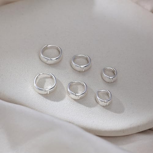Risamil Silver Plated 3 Pairs Hoop Earrings for Women - Earrings for Women Lightweight Hoops Trendy Small Hoop Earrings Jewelry Gift by Risamil - Image 9