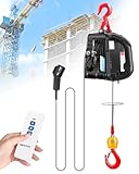 NEWTRY 3 in 1 Elektrische Seilwinde 1100lb Drahtlose Fernbedienung 7.6m/25ft 1500W Elektrischer Seilhebezeug mit Überlastschutz (Tragkraft 500KG)