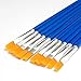 50 Pcs Flat Paint Brushes Set with Synthetic Hair, Short Plastic Handle, Small Brush Bulk Kit, Acrylic Oil Watercolor Fine Art Painting for Starter, Value Pack