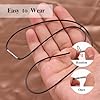 TAGMEIU 4PCS Leather Necklace Cord Set, 40cm, 50cm, 60cm, 70cm Adjustable Leather Cord Necklaces for Men & Women, Black Rope Necklace for DIY Jewellery Making #3