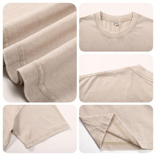 Image of KEEPSHOWING Mens Oversized T Shirts Acid Wash Loose Fit Vintage Washed Tee Shirt Short Sleeve Streetwear Casual T-Shirts