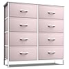 Sorbus kids dresser with 8 drawers storage unit organizer chest for clothes bedroom kids room nursery closet pink 315 x 12 x 32 8 drawer  urban country home decor