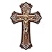 Roman 10.25 Victorian Style Oak and Antique Gold Finish Crucifix Wall Cross