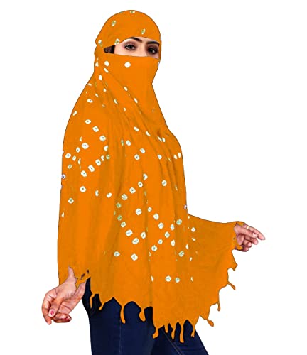 Image of Cotton Long Scarf Cum Mask Scarves Usable for Vehicle Driver | White Printed Design Fabric | Universal Size | Soft & Breathable Sun Protection | For Girl & Women
