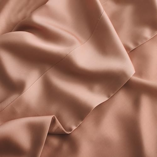 Sijo AiryWeight Tencel Sheet Set 100% Lyocell Derived from Eucalyptus Buttery Soft Architectural Digest Best Cooling Sheets Winner - 4pc - 2 Pillowcases 1 Fitted 1 Top Blush Queen product thumbnail 12