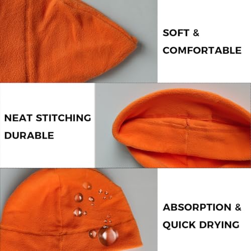 Winter Warm Wintermütze für Damen und Herren, Unisex Solid Outdoor Sport Radfahren Mütze Fleece Ski Beanie Skull Cap (DE/NL/SE/PL, Alphanumerisch, Einheitsgröße, M, Orange)