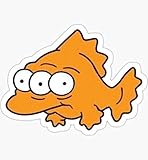 Simpsons Fish - Sticker Graphic - Auto, Wall, Laptop, Cell, Truck Sticker for Windows, Cars, Trucks