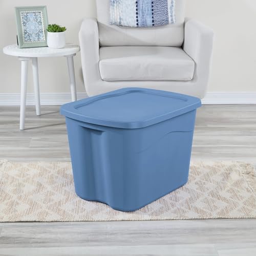 Image of 18-Gallon Plastic Storage Bins with Snap-on Lids - 8-Pack, Home Organization Essential