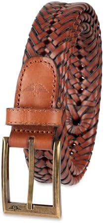 DOCKERS Men's Braided Leather Belt, Fully Adjustable Casual Strap for Everyday Wear