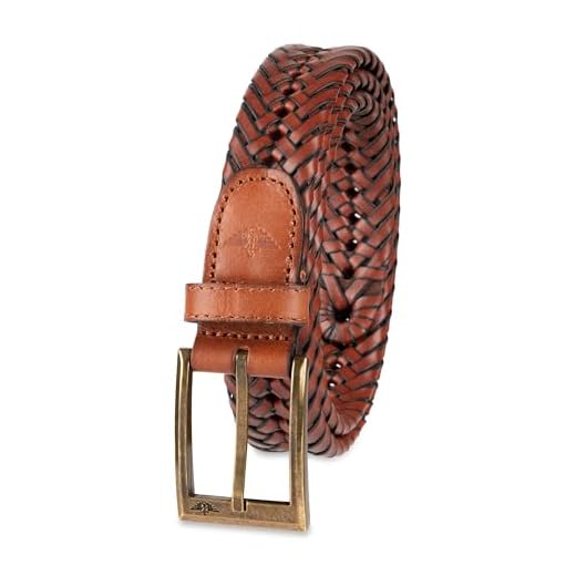 Dockers Men's Leather Braided Casual and Dress Belt,tan Glazed,38
