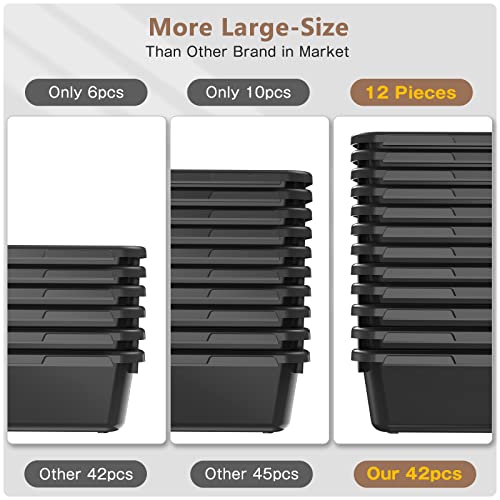 image for A-LUGEI【𝟰𝟮𝗣𝗖𝗦】【Black】 Tool Box Organizer Tray D