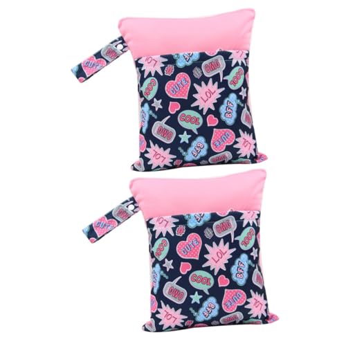 2pezzi Borsa Per Pannolini Cerniera Con Doppie Tasche e Manico Per Appenderla Sacchetto Multiuso Per Viaggi e Organizzazione