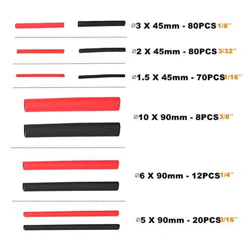 Ruimou 270Pcs Heat Shrink Tubing Shrinkage Ratio 3:1 Insulation Protection Kit for Repair Wire Cable Connection End Treatment (270) - Image 2