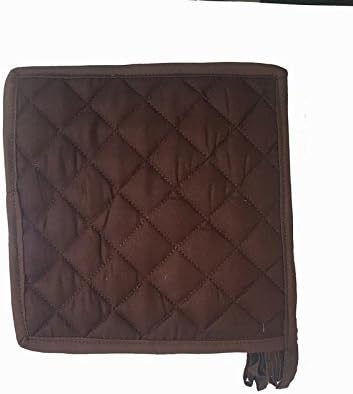 100% Cotton (Pack of 10) Pot Holder 7" x 7" Square, Solid Chocolate Color Everyday Quality Kitchen Cooking, Heat Resistance!! - Made