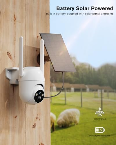 BECAMSO 4G LTE Camara Vigilancia Exterior Solar con Sim: 360° PTZ Camaras de Vigilancia sin Cables - Camara Seguridad Bateria - VisióN Nocturna Color IP66 DeteccióN Humana PIR - imagen 3