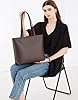 MEEGIRL Ladies Tote Bags Simple PU Leather Handbags Work School Shopping Bags for Women with Zip and Inner Pocket (Coffee) #1