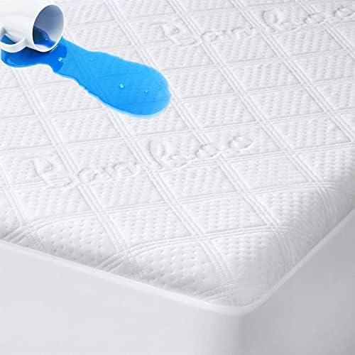Full Size Mattress Protector Waterproof Mattress Protectors Full Mattress Pad Bed Cover Noiseless, Soft Breathable Cooling Bamboo Terry Matressprotector Full for Pets Kids Adults 54" x 75"