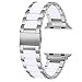 Produktbild Juntan Harz Uhrenarmband Compatible for iWatch 42mm 44mm Smart Armband für Frauen Sportgurt iWatch Series 6 SE Series 5 4 3 2 1 Silber Weiss Schnelle Veröffentlichung