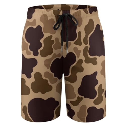 Boys Swim Trunks Quick Dry with Compression Liner Duck Hunter Camouflage Swim Shorts for Boys