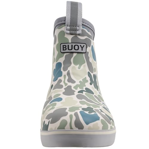 Image of Buoy Boots Women's Waterproof Ankle Rain Boots, Rubber Deck & Fishing Boots | Neoprene Lining, EVA Foam Insole, Slip-Resistant Non-Marking Outsole for Comfortable Traction on Boats, Farms & Wet Ground