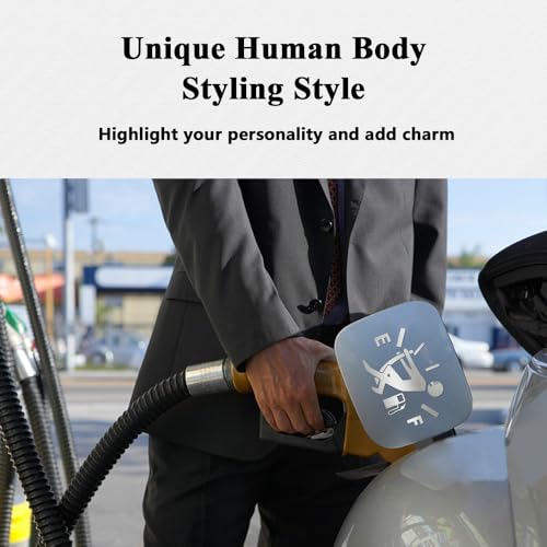 Image of Funny Car Stickers, High Gas Consumption Decal Auto Fuel Tank Cover Sticker, Universal Car Decor Accessories Fuel Gage Empty Decal for Men and Women, Fit Cars, SUVs, Trucks, Motorcycles (Silver