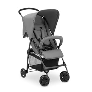 hauck Buggy Sport, Grey - Federleichter Reisebuggy 5, 9 kg - mit Liegefunktion für Kinder ab Geburt bis 15 kg - Klein Zusammenklappbar, Großer Einkaufskorb bis 3 kg