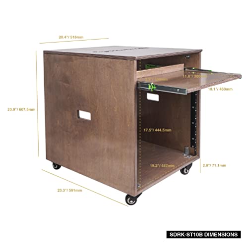 Sound Town 10U Plywood Studio Rack Desk With Slide-Out Tray, Rubber Feet, Casters, For Recording, Podcasts, Broadcasts, Streaming, Weathered Gray (Sdrk-St10B) #TOP5