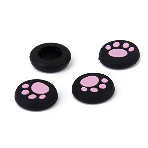 Interesting® 4 Pcs Pulgar Palo apretones Tapa Joystick Stick Grips Silicona Tapones de Cubren para PS4 PS3 PS2 Xbox un 360 Juego Cat Paw