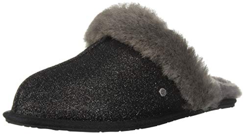 UGG Women's W Scuffette II Sparkle Slipper, Black, 6 M US