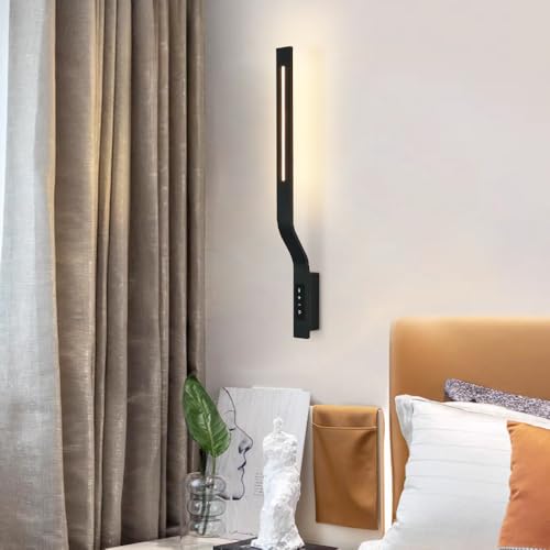Aplique de pared lineal para evitar fatiga ocular con panel táctil y luz de noche LED 12W 4