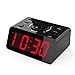 KWANWA LED Digital Desk Alarm Clock Battery Powered only, Dual Alarm with Extra Loud Volume,3 Levels for Brightness,1.2 inch Red Numbers Display Black