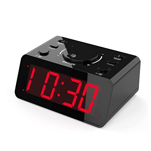 KWANWA Alarm Clock, Dual Alarm, 2-Level Alarm Volume, 3-Level Led Brightness, 12/24Hr, Snooze, Battery Operated, Clock for Bedroom, Kitchen