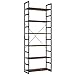 Produktbild Bücherregal mit 6 Etagen Standregal Leiterregal Lagerregal Aufbewahrungsregal Pflanzenregal Balkonregal Industrielles aus Metall und Holz Vintage Schwarz 194.5x70x30cm