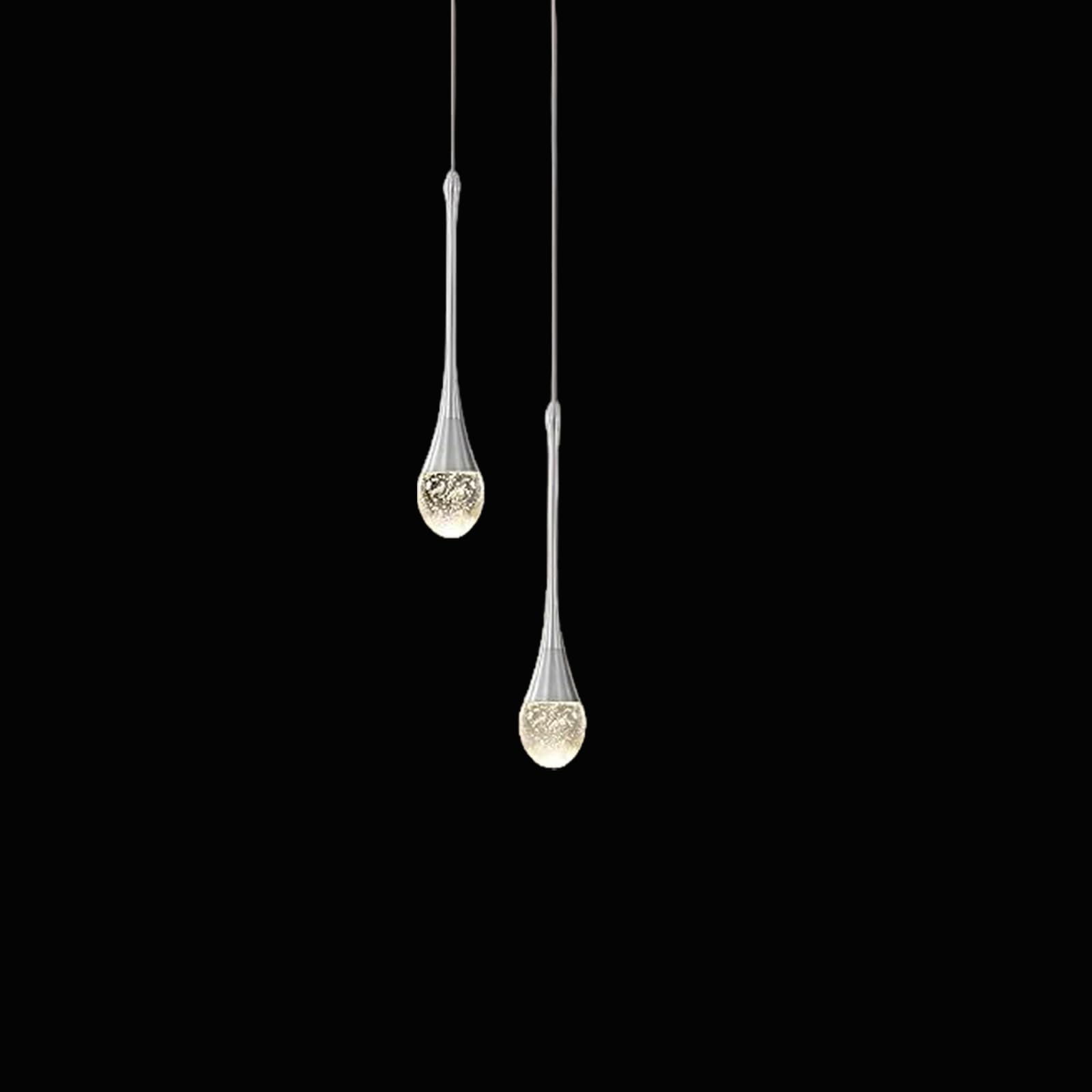 ZenithBeam 59''/150cm Foyer Entrance Crystal Chandeliers Living Room 2-Lights Ceiling Light Silver Staircase Pendant Lights High Ceiling Hanging Crystal Column Chandelier Attic Dimmable Mini Fixture