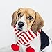 Leefasy Dog Winter Knitted Scarf - Christmas Xmas Cute Decorate Gift for Dogs and Cats - Mini Animal Santa Scarf - L White Red Stripe