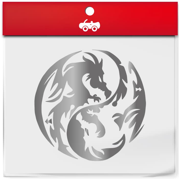 Amazon.co.jp: 龍 ドラゴン 龍神 陰陽 ステッカー 勾玉 竜 開運