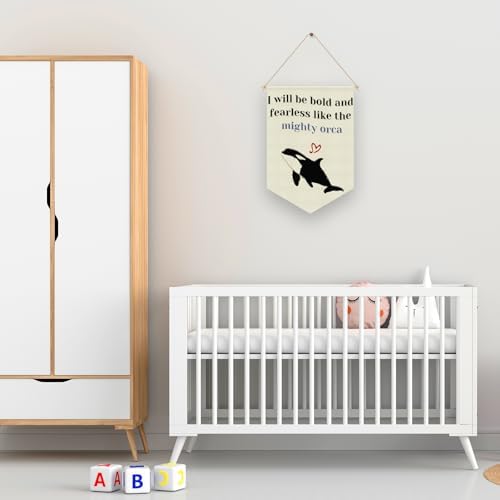 Ocean Nursery Decor Sea Animal Wall Decor Inspirational Quotes Hanging Pennant Flag Banner Orca Whale Decorations Sea Animals Decoration for Baby Boys Girls Banner Wall Sign for Playroom Classroom — 사진 5