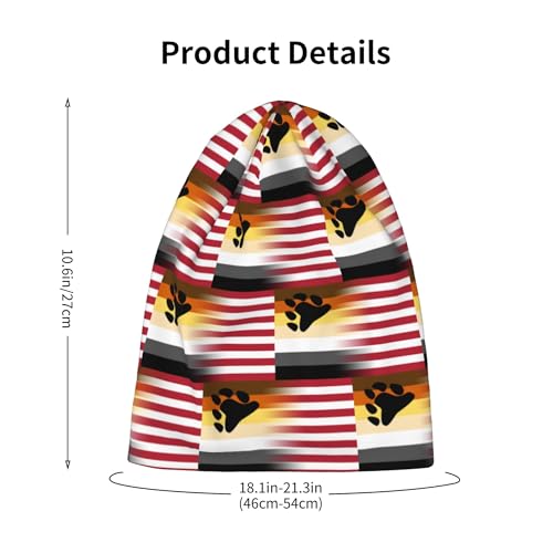 American Flag Bear Pride Flag Kids Leisure Elastic Knitted Hat Junior Large Size Knit Cap Child Beanie Black2