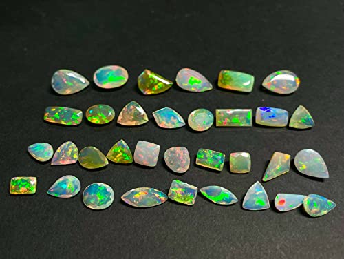 Gemworldjaipur Opal Cut, Aaaa Quality Natural Ethiopian Opal Faceted Loose Gemstones Lot, Natural Ethiopian Opal Cut Loose Gemstones Lot For Jewellery Making (4-6 Mm 5 Ct 15-20 Pc) #TOP3